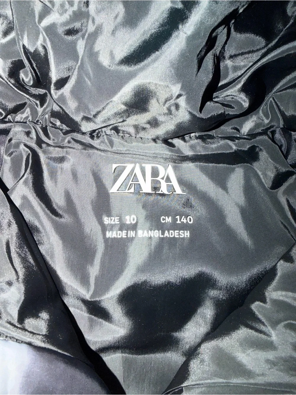Zara Kids Puffer Jacket in Black and Gray Tie-Dye - BRAND NEW WITH TAGS -Size 10